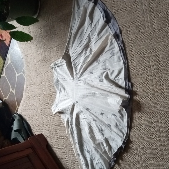 PERUVIAN COLLECTION,Elegant Cream Skirt, COTTON, Silk, Boho, Festival, Vacation - Picture 6 of 6